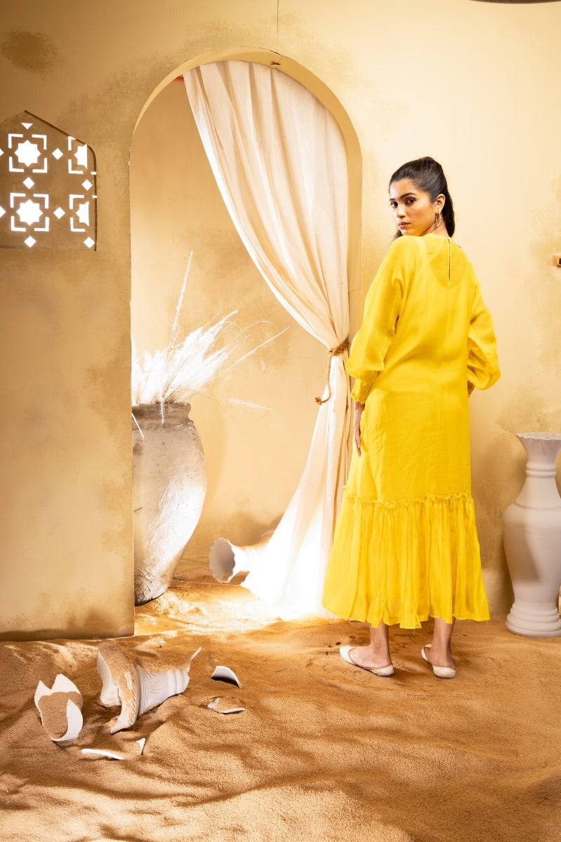 Yellow Chanderi Dress